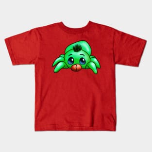 Cute Green Ant With Blue Eyes Kids T-Shirt